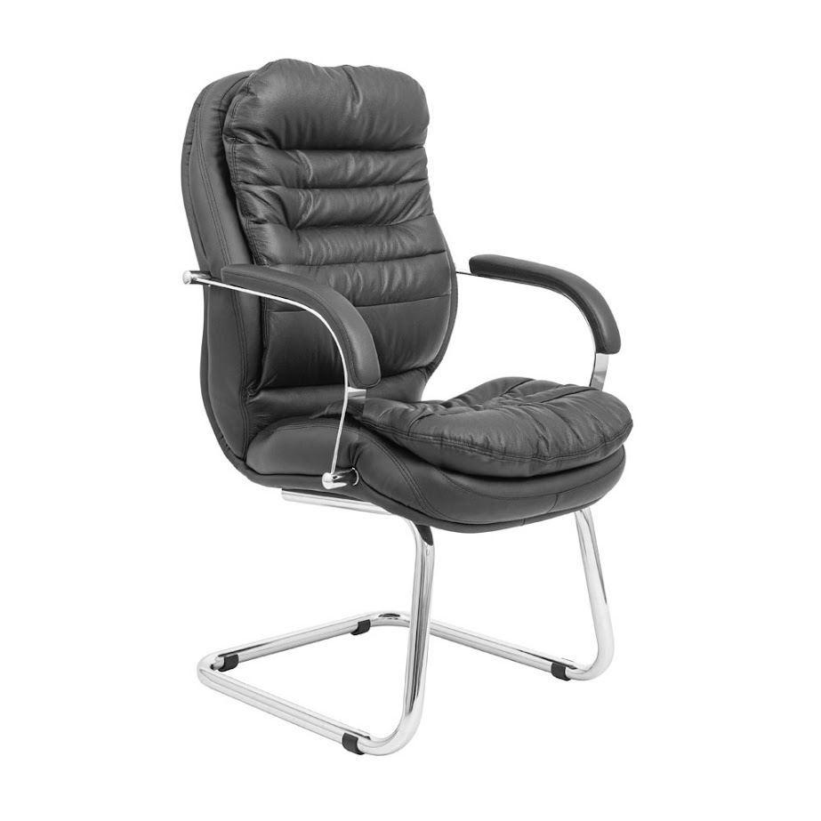 Крісло RICHMAN Валенсія СФ Хром П1 Шкіра Чорна комбінована